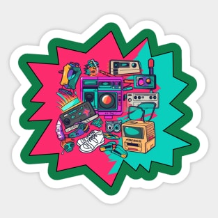 80s Retro Vibes Sticker